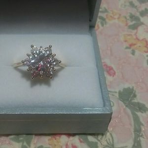 18k plated 925 sterling sliver Cz ring